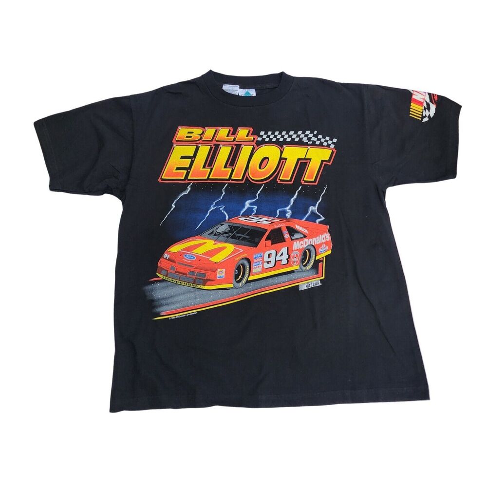 1995 McDonald’s NASCAR Bill Elliott Vintage 90’s Racing Thunderbird Shirt XL - Picture 3 of 15